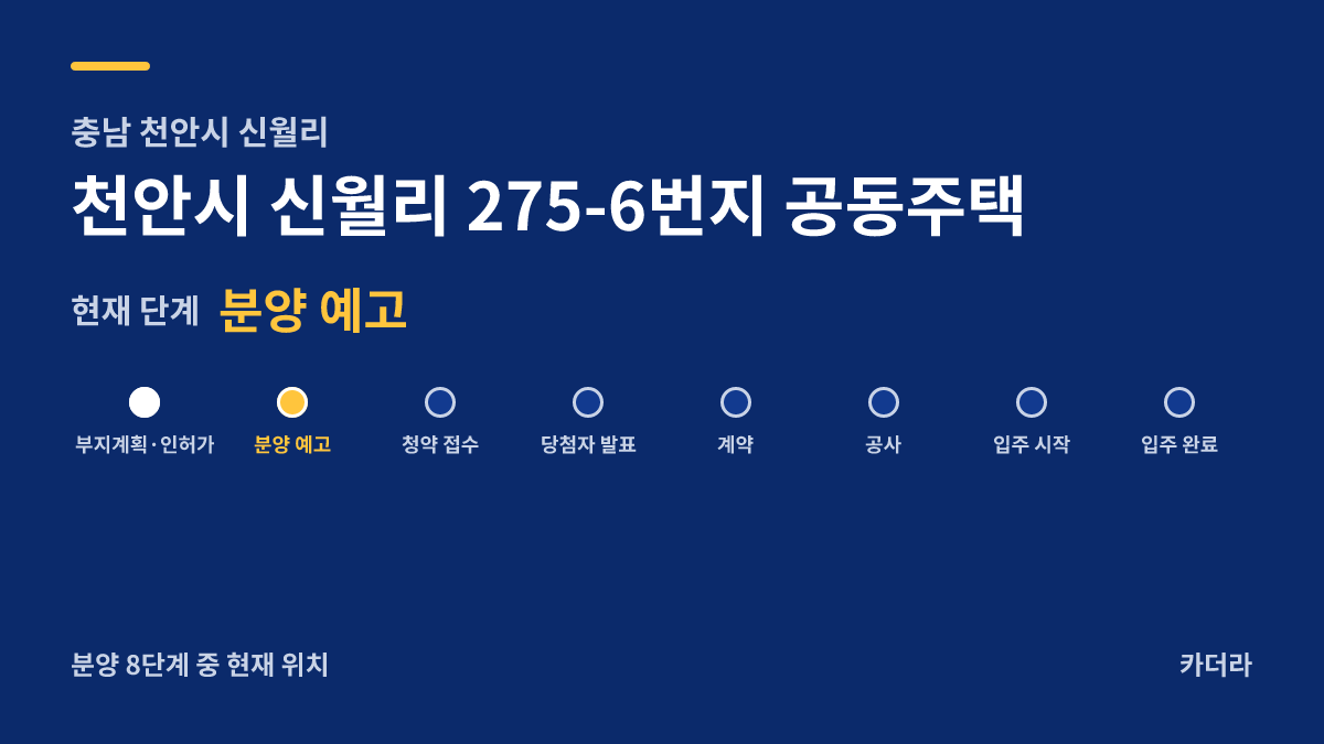 천안시 신월리 275-6번지 공동주택 사업 단계 — 천안시 아파트 분양