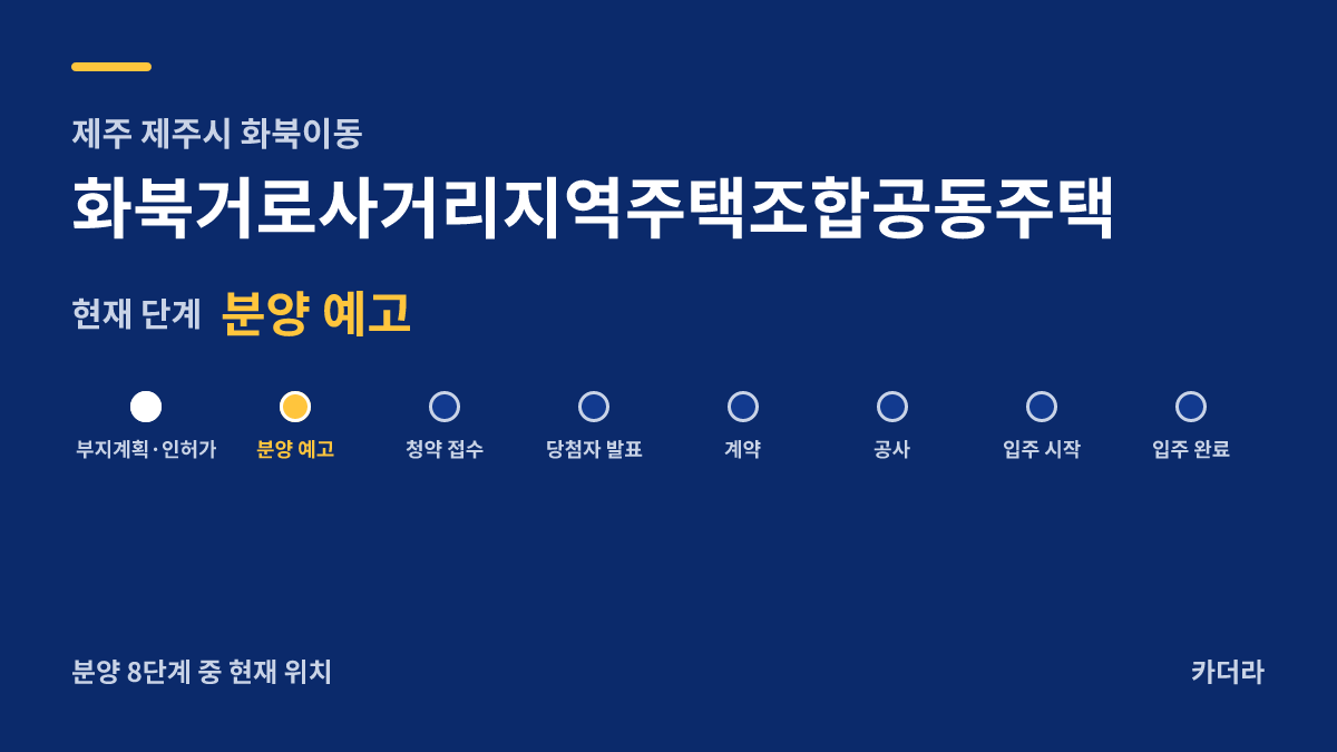 화북거로사거리지역주택조합공동주택 사업 단계 — 제주시 아파트 분양