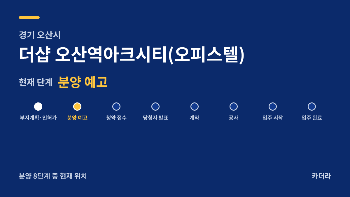 더샵 오산역아크시티(오피스텔) 사업 단계 — 오산시 아파트 분양