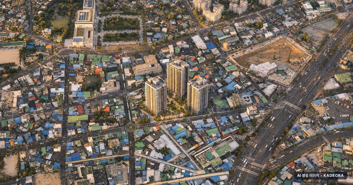 울산 옥교동 224번지 일원 주거복합 신축공사 3개동·총 300세대 기준 AI 상상도(노을 항공) — 실제와 다를 수 있음