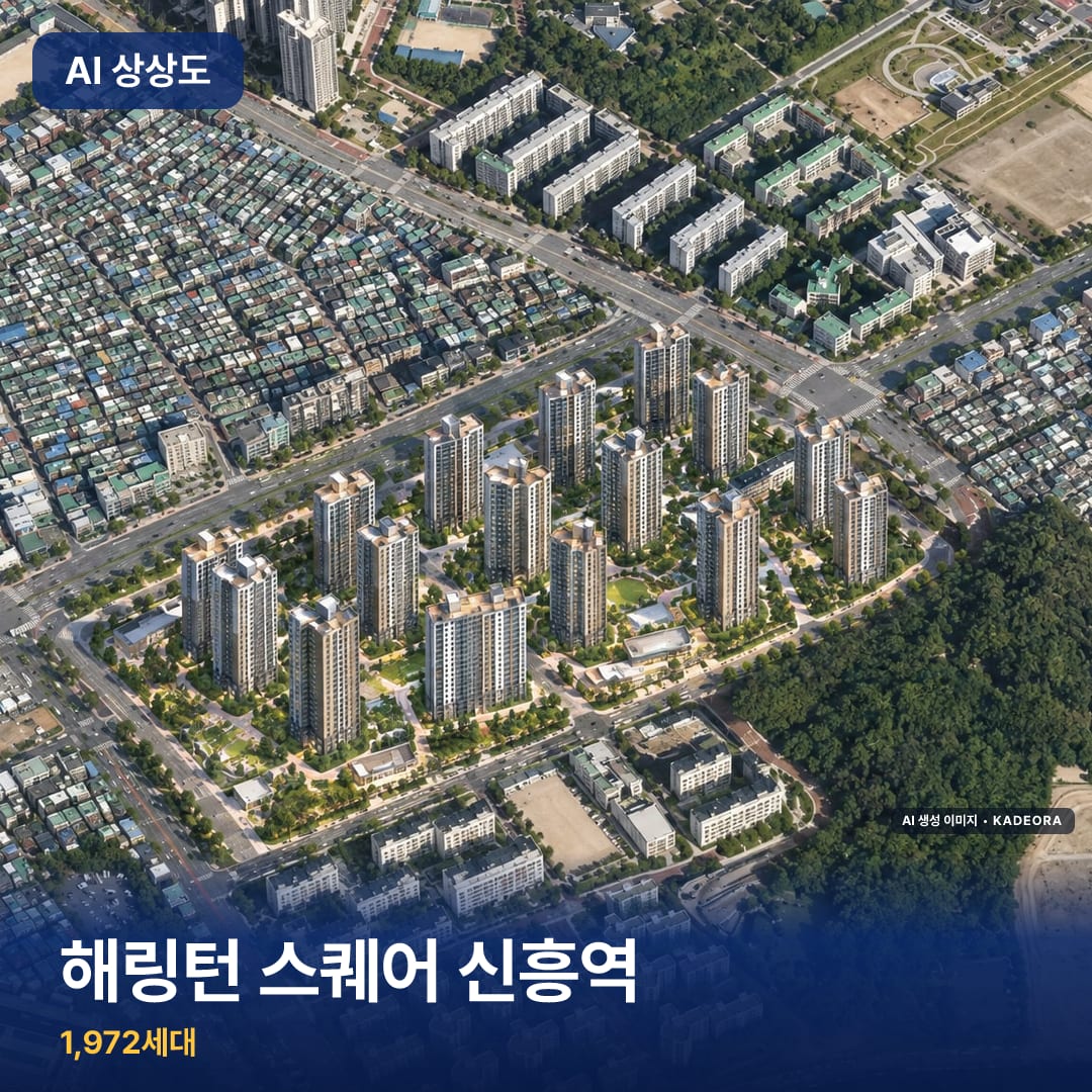 해링턴 스퀘어 신흥역 단지 썸네일 — AI 생성 이미지