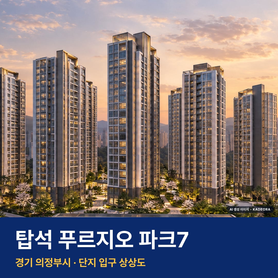 탑석 푸르지오 파크7 단지 전경 AI 상상도 — 의정부시 용현동 935세대