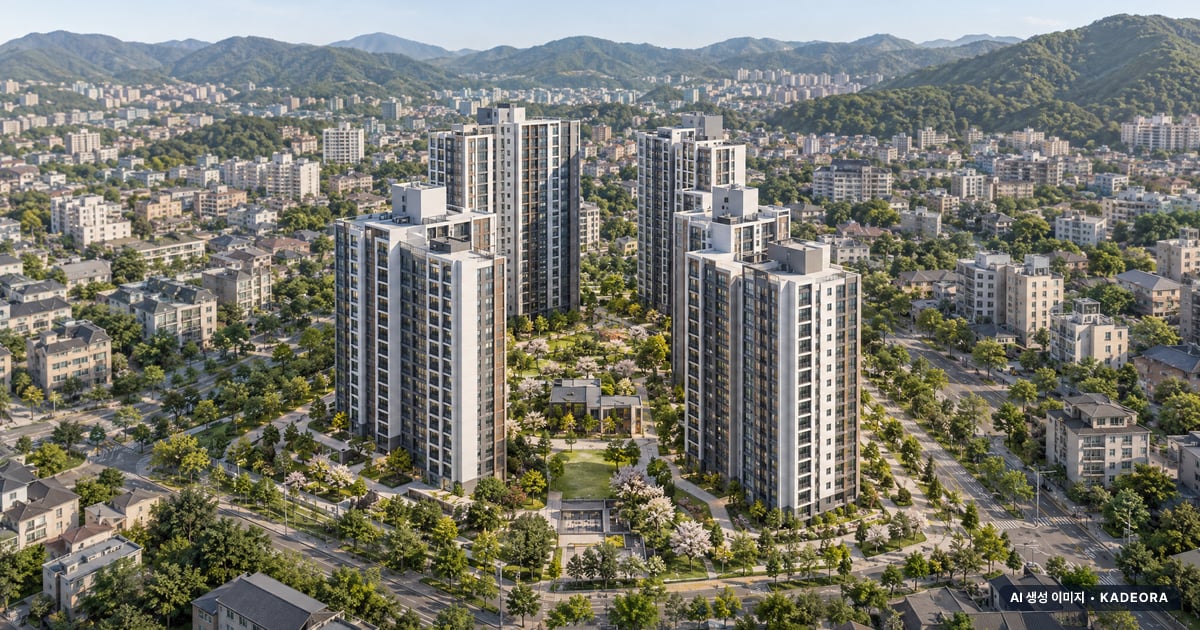 평택 고덕 우미린 더 프리미어 단지 전경 AI 상상도 — 평택시 623세대