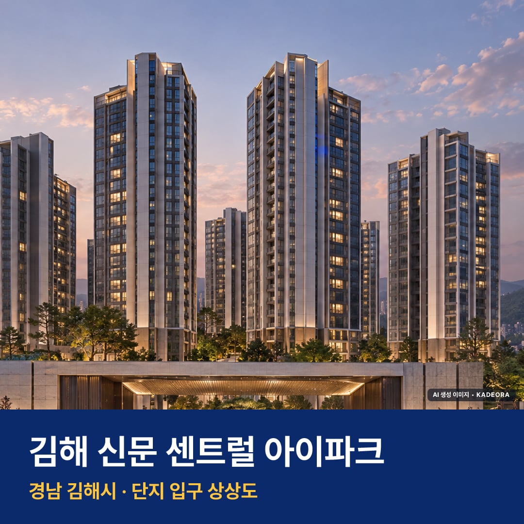 김해 신문 센트럴 아이파크 단지 전경 AI 상상도 — 김해시 신문동 1,379세대