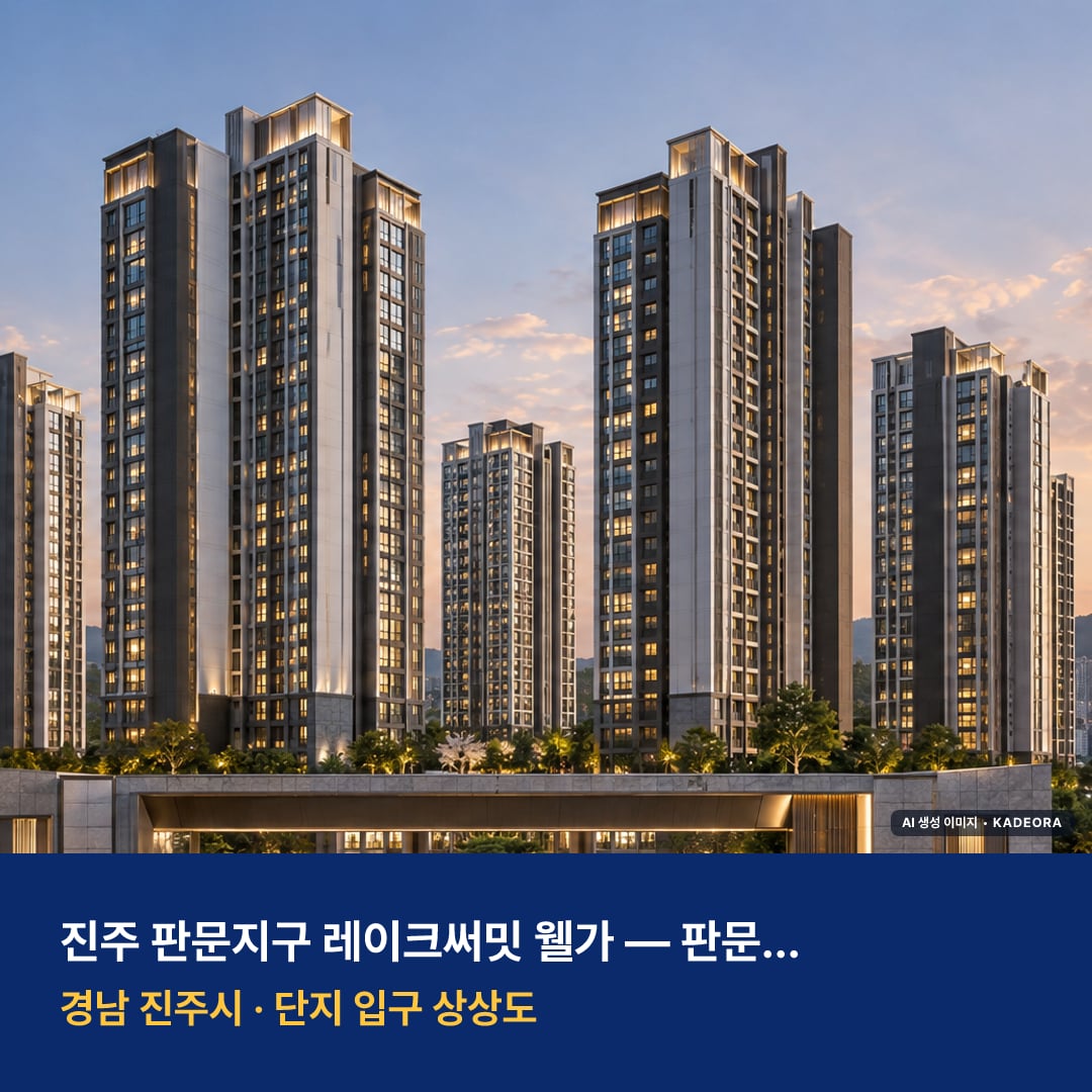 판문지구 공동주택 1단지 단지 전경 AI 상상도 — 진주시 판문동 690세대