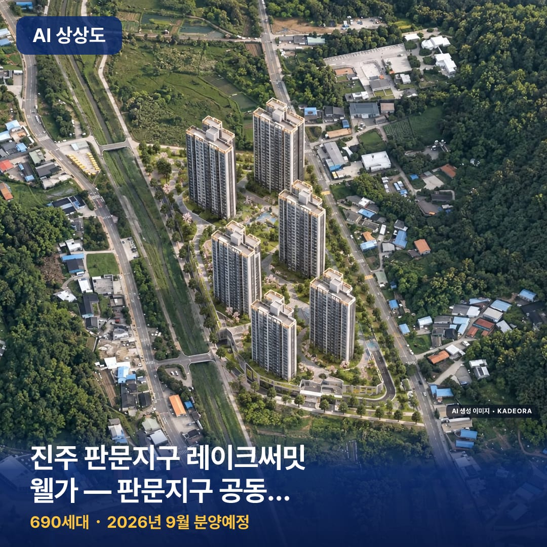 진주 판문지구 레이크써밋 웰가 — 판문지구 공동주택 1단지 단지 썸네일 — AI 생성 이미지