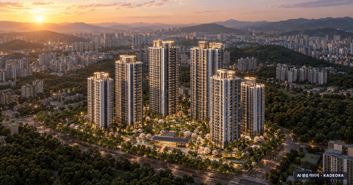 용인 푸르지오 원클러스터파크 단지 전경 AI 상상도(노을 항공) — 경기 용인시 착공 710세대