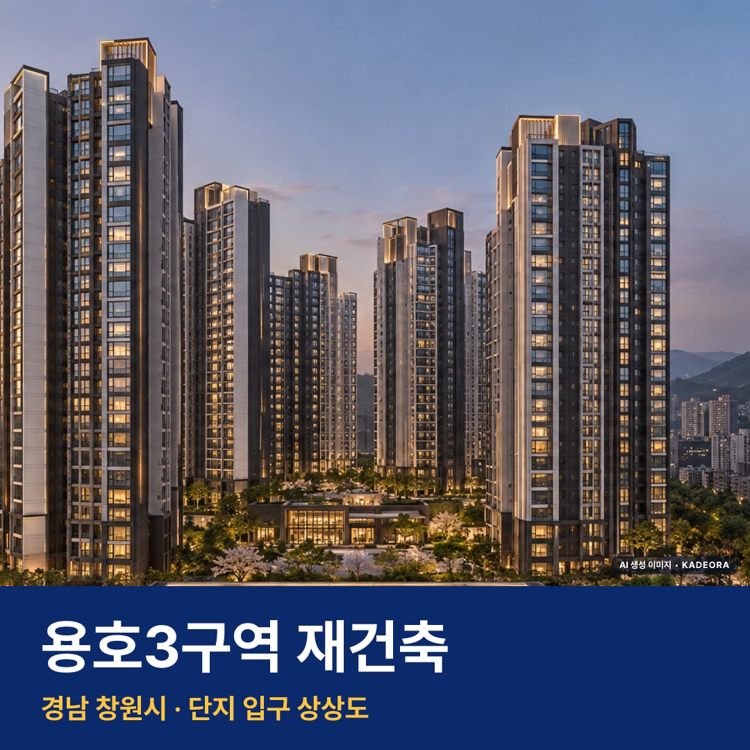 용호3구역 재건축 단지 전경 AI 상상도 — 창원시 용호동