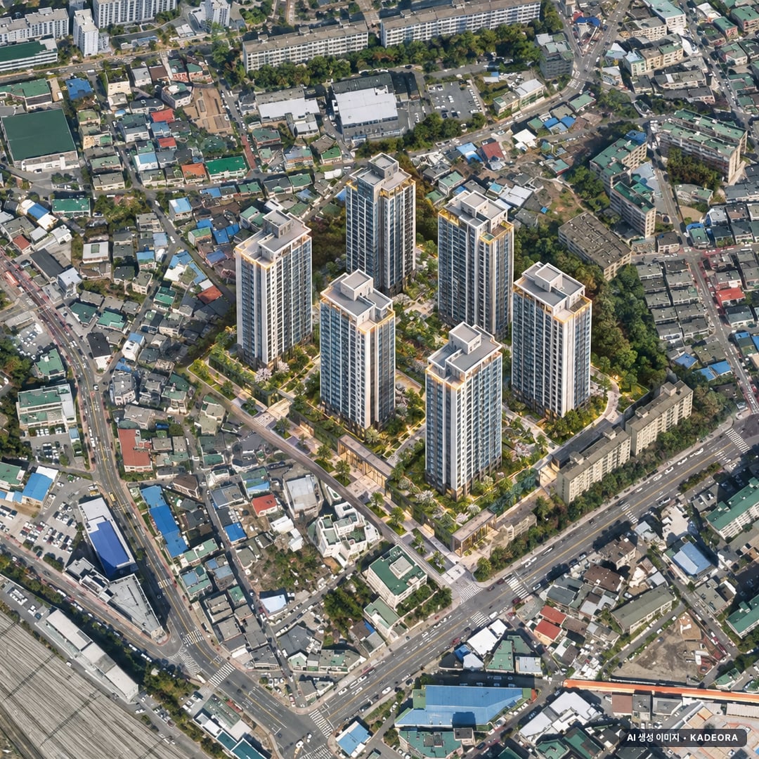 고양창릉지구 S-5블록 공공분양주택(본청약) 단지 전경 AI 상상도(주간 항공) — 경기 고양시 착공 759세대