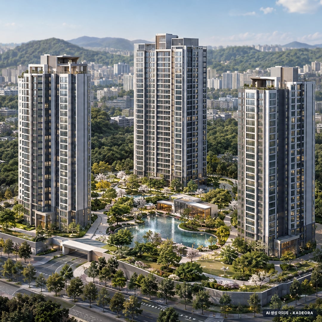 영종하늘도시 대라수 어썸(A50BL) 3개동·최고 40층·이번 297세대 공급 기준 AI 상상도(주간 항공) — 실제와 다를 수 있음