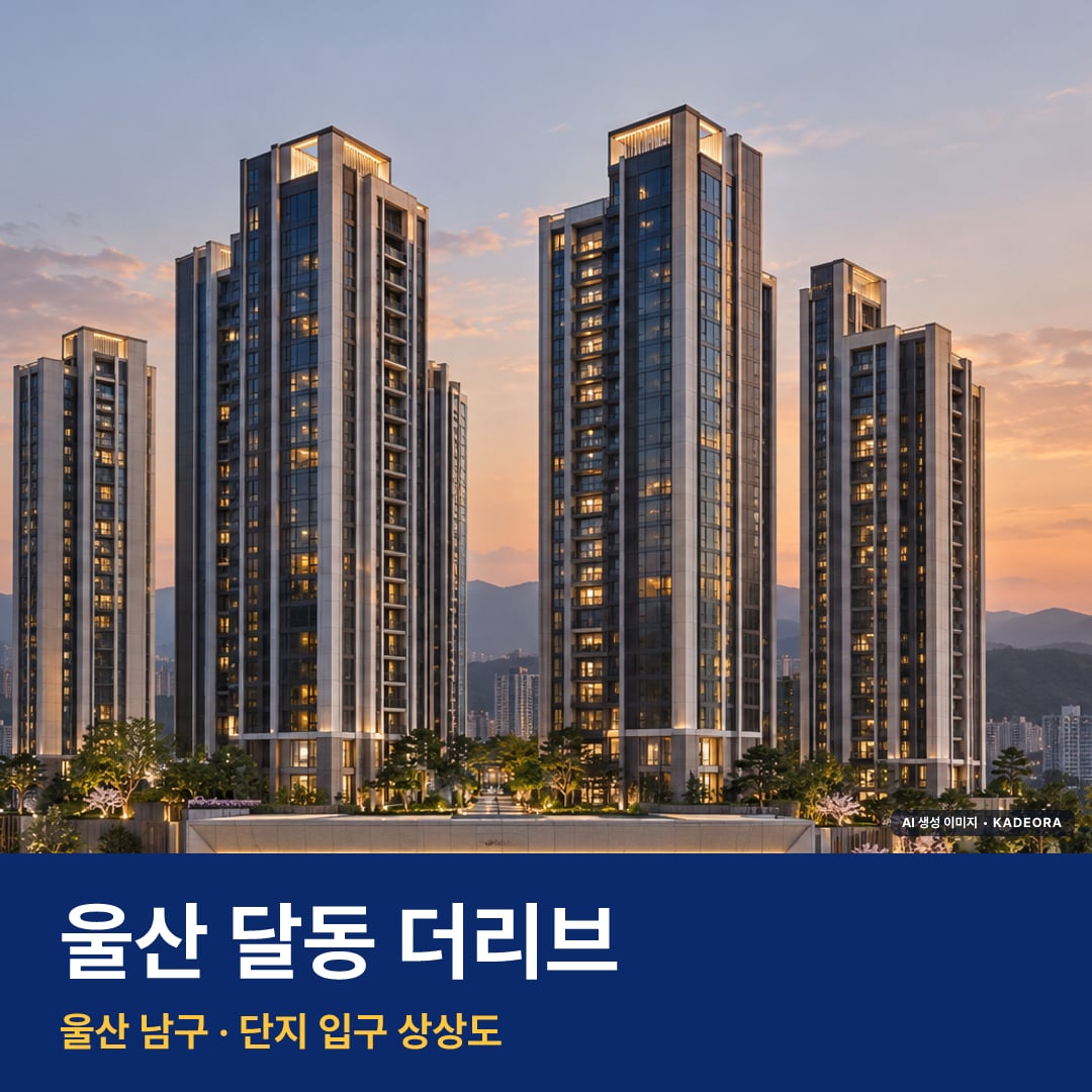 울산 달동 더리브 단지 전경 AI 상상도 — 남구 달동 179세대