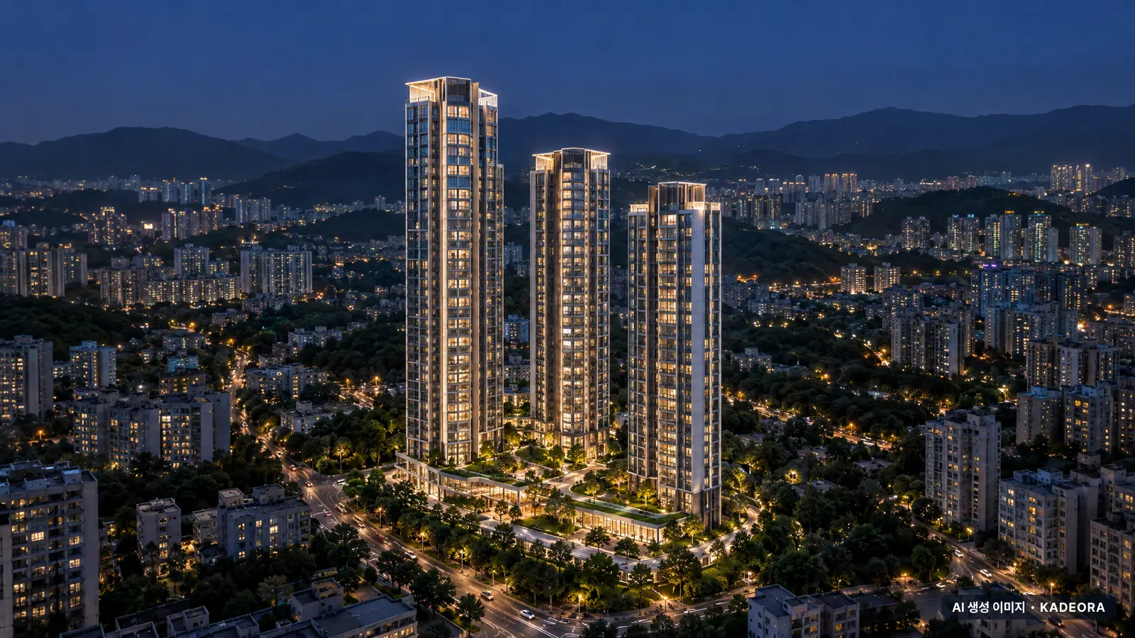 울산 달동 더리브 단지 전경 AI 상상도 — 남구 달동 179세대