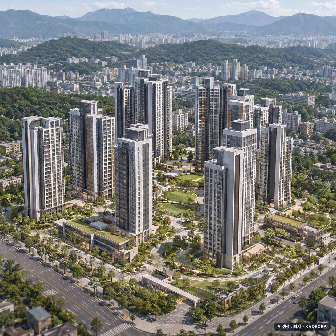 부산 연제구 거제역 동원로얄듀크 단지 전경 AI 상상도(주간 항공) — 연제구 440세대