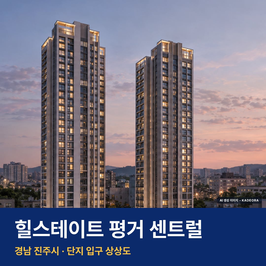 힐스테이트 평거 센트럴 단지 전경 AI 상상도 — 진주시 평거동 261세대