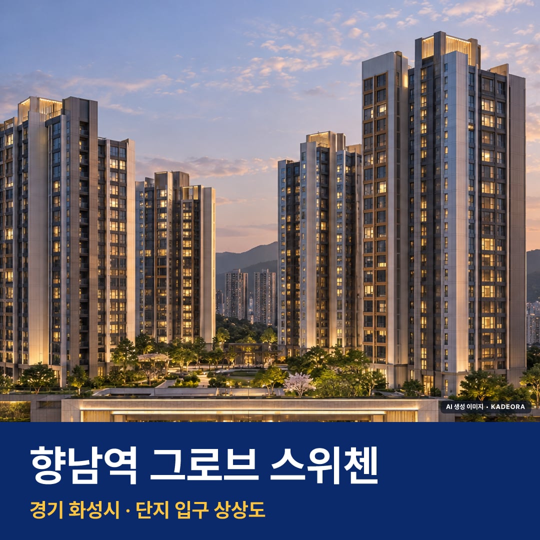 향남역 그로브 스위첸 단지 전경 AI 상상도 — 화성시 933세대