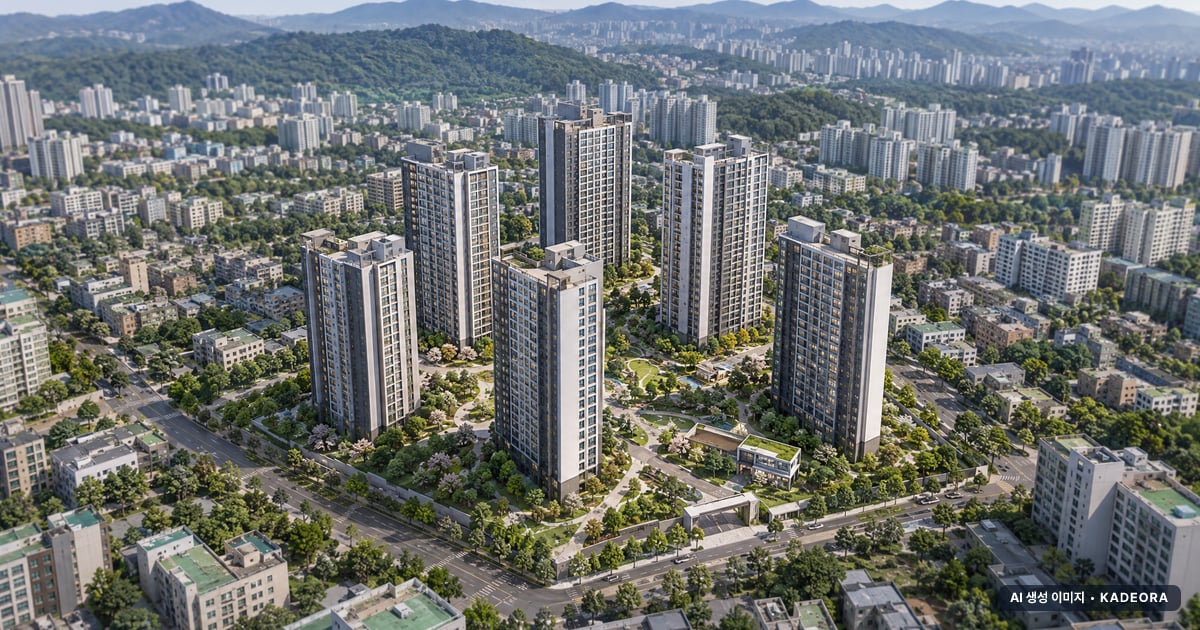 괴정3 재건축 재개발 괴정3 재건축 단지 전경 AI 상상도 — 사하구 괴정동 757세대