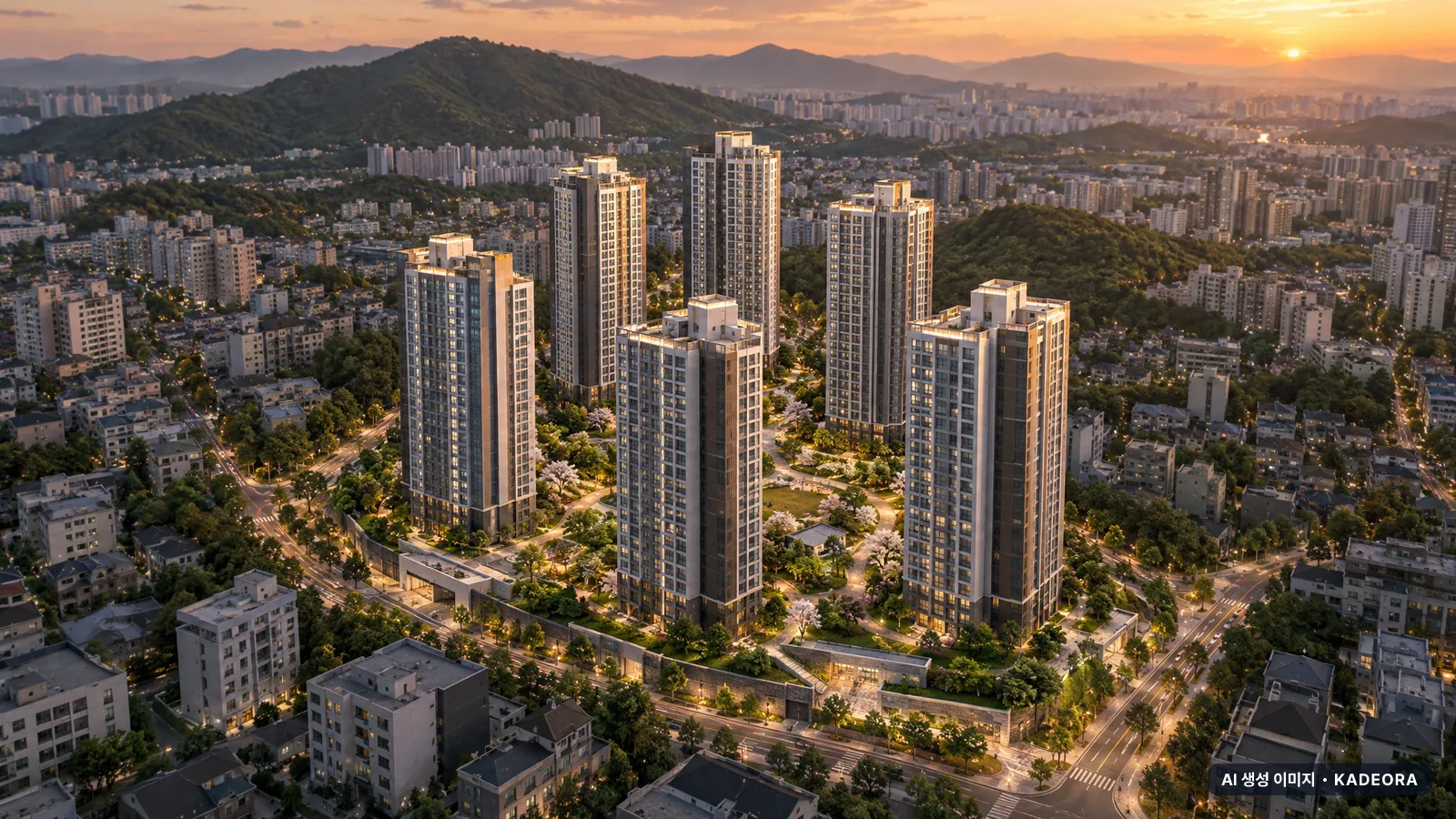 부산 사하구 괴정3 재건축 단지 전경 AI 상상도(저녁) — 사하구 아파트 분양