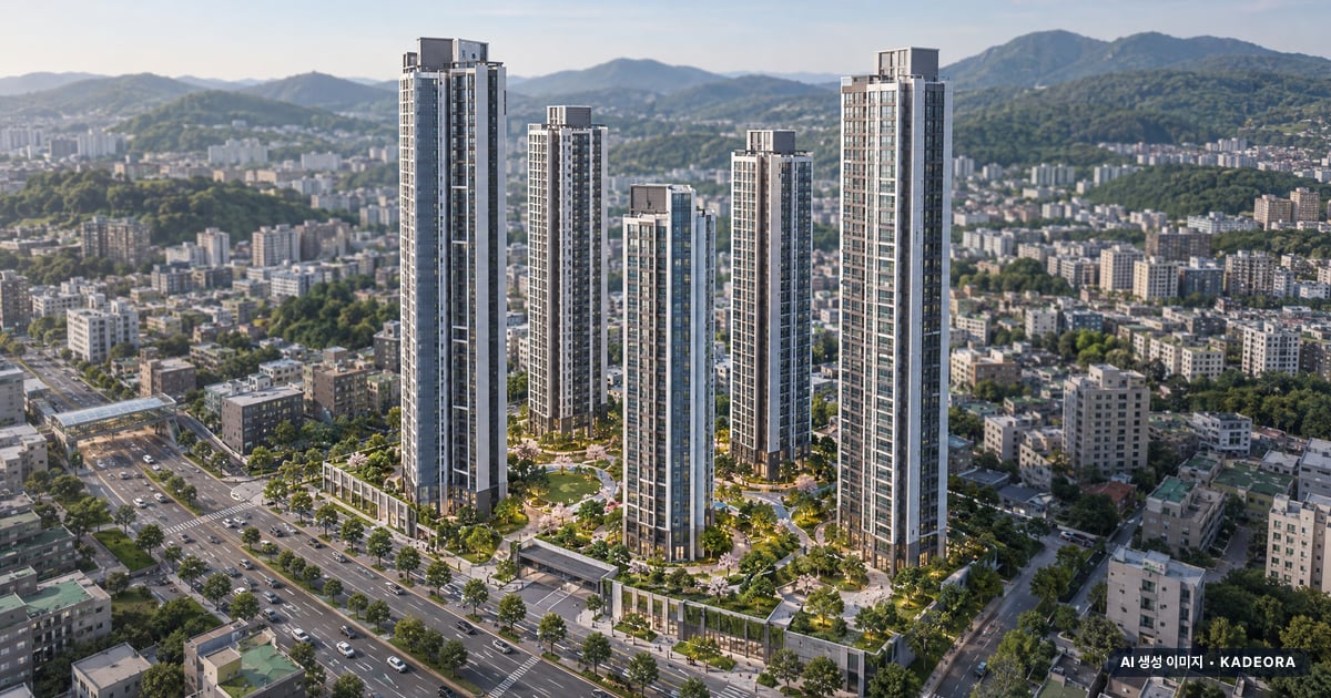 GTX운정중앙역 시티프라디움 4단지(후속사업) 단지 전경 AI 상상도 — 파주시 동패동