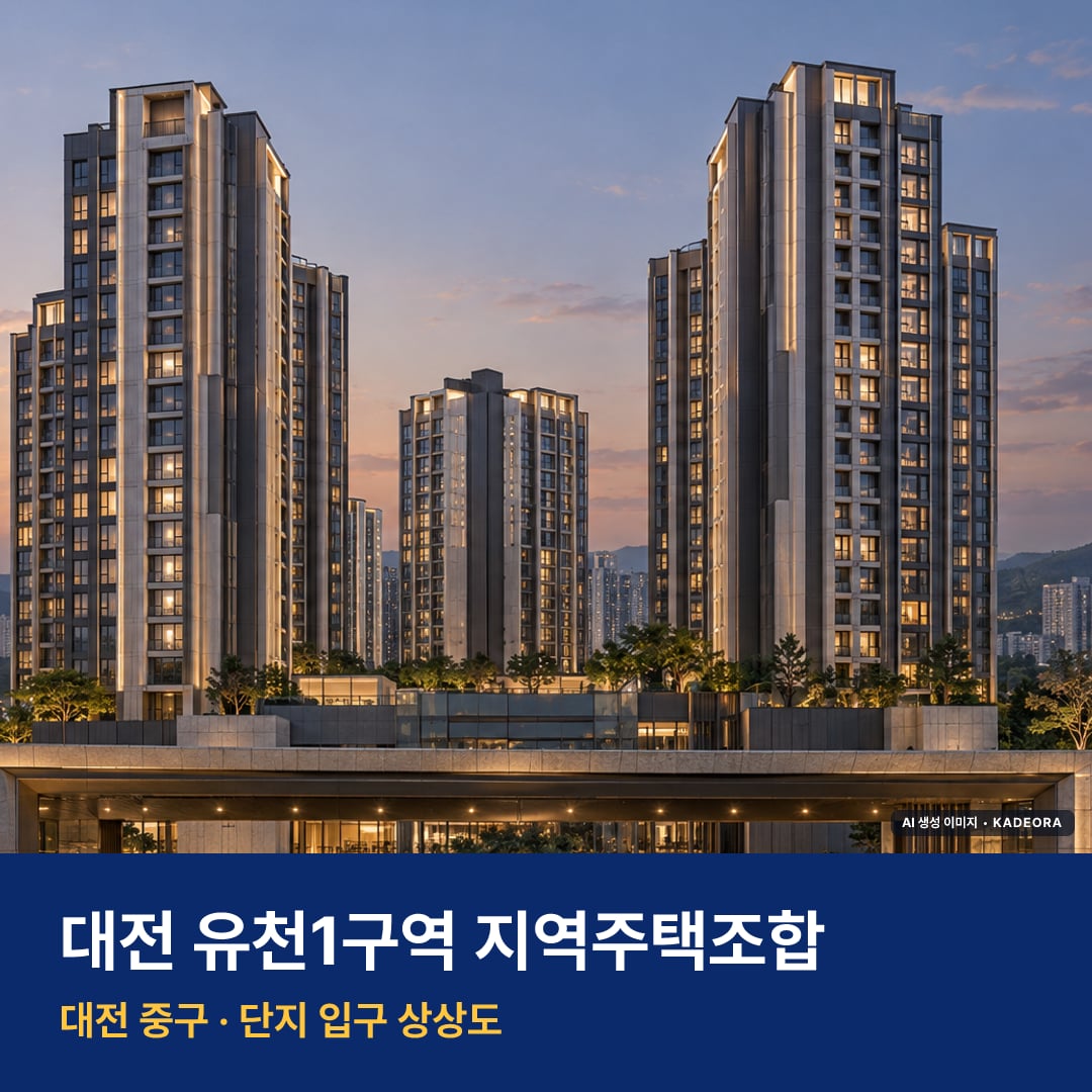 대전 유천1구역 지역주택조합 분양가 주변 경관 · AI 생성 상상도 · 실제와 다를 수 있음