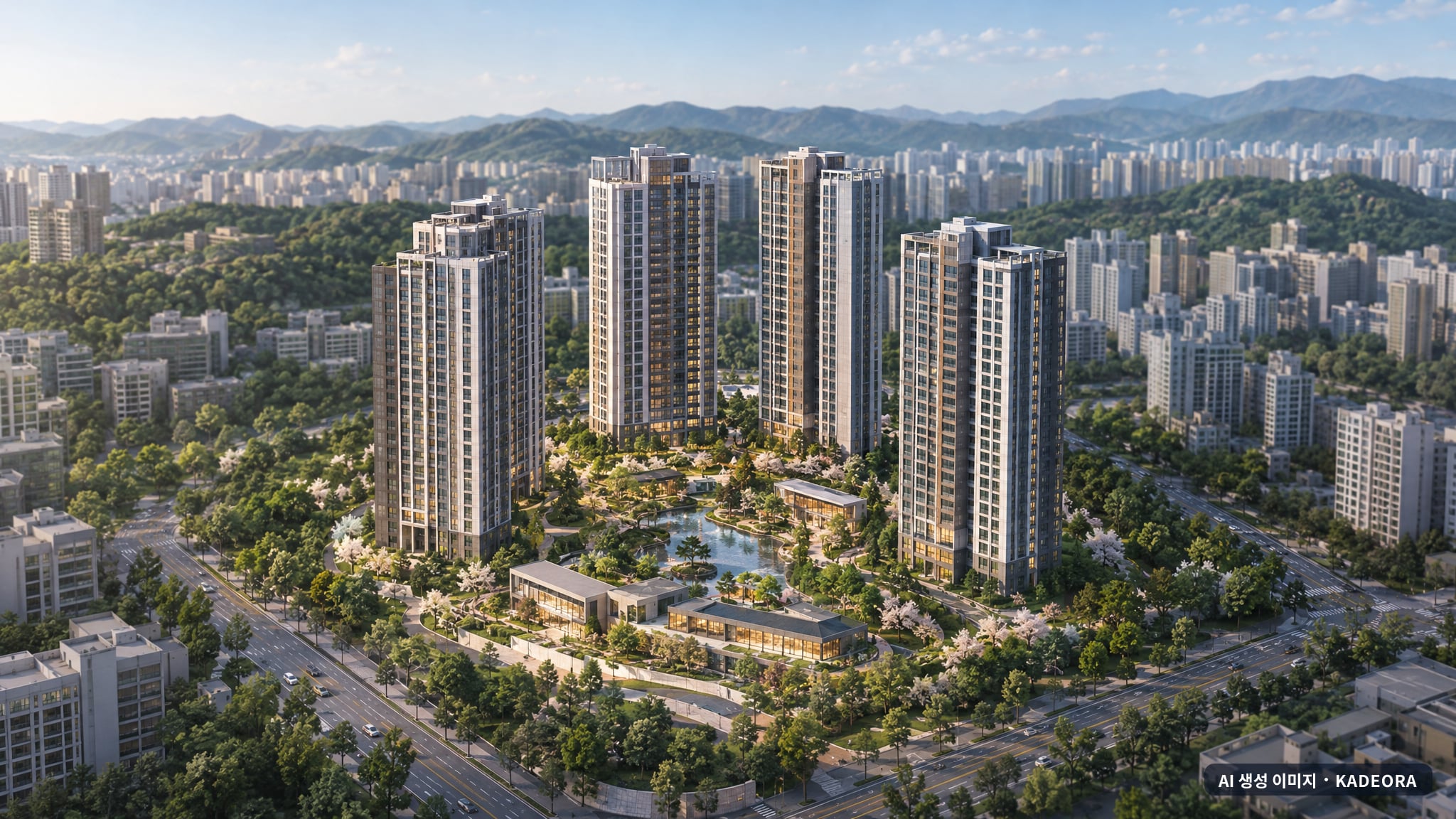 부천대장 하우스토리 디센트 조감도 AI 상상도(주간 항공) — 경기 부천시 분양 예고 548세대