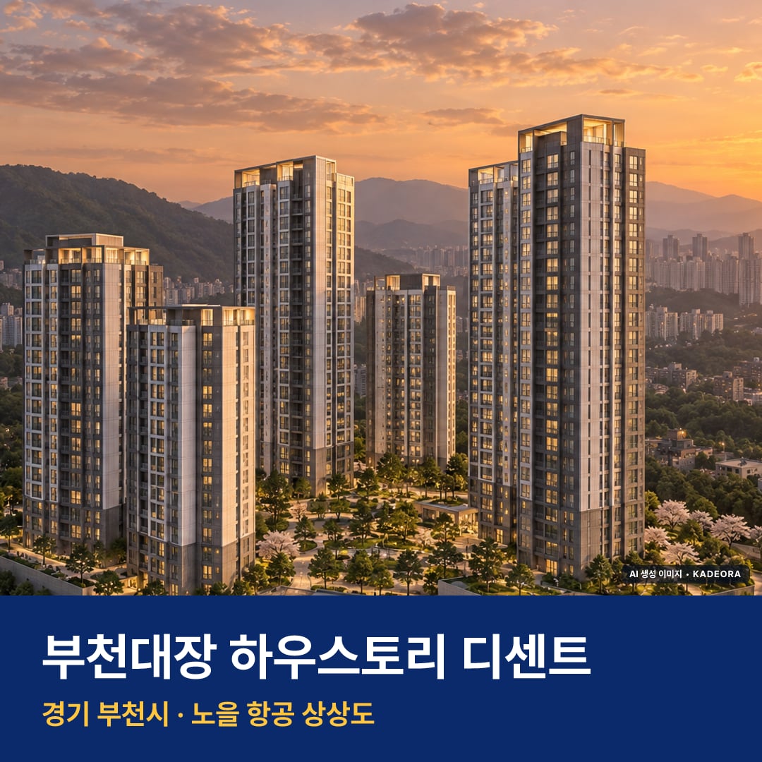 부천대장 하우스토리 디센트 분양가 단지 모습 · AI 생성 상상도 · 실제와 다를 수 있음
