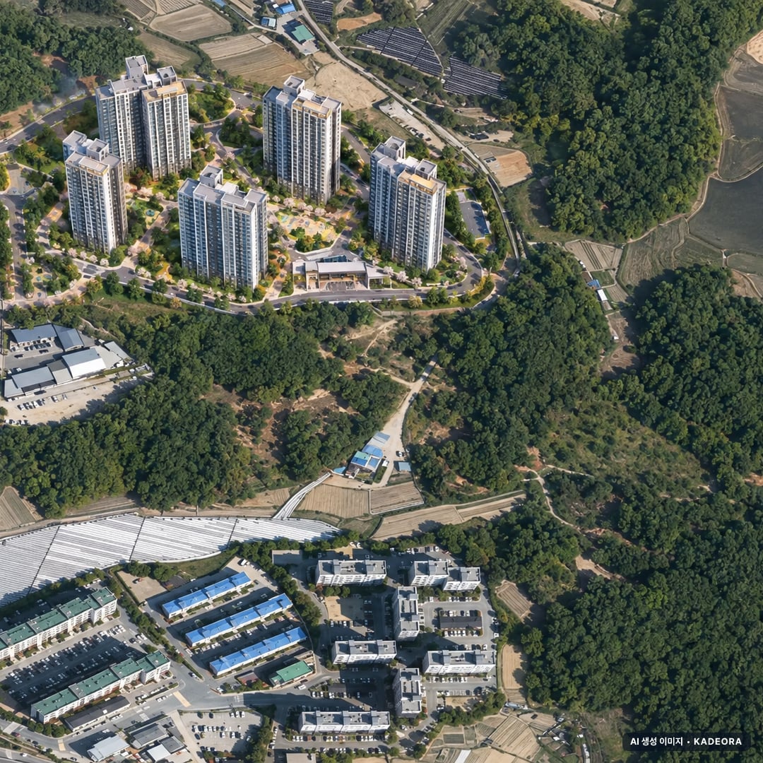 더샵 여주역더퍼스트 단지 전경 AI 상상도(주간 항공) — 경기 여주시 당첨자 발표 696세대