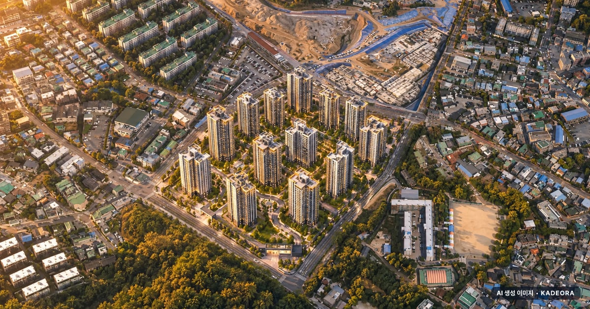 김포 북변 우미 린 파크리브 13개동·최고 29층·총 1,200세대(이번 831세대 공급) 기준 AI 상상도(노을 항공) — 실제와 다를 수 있음