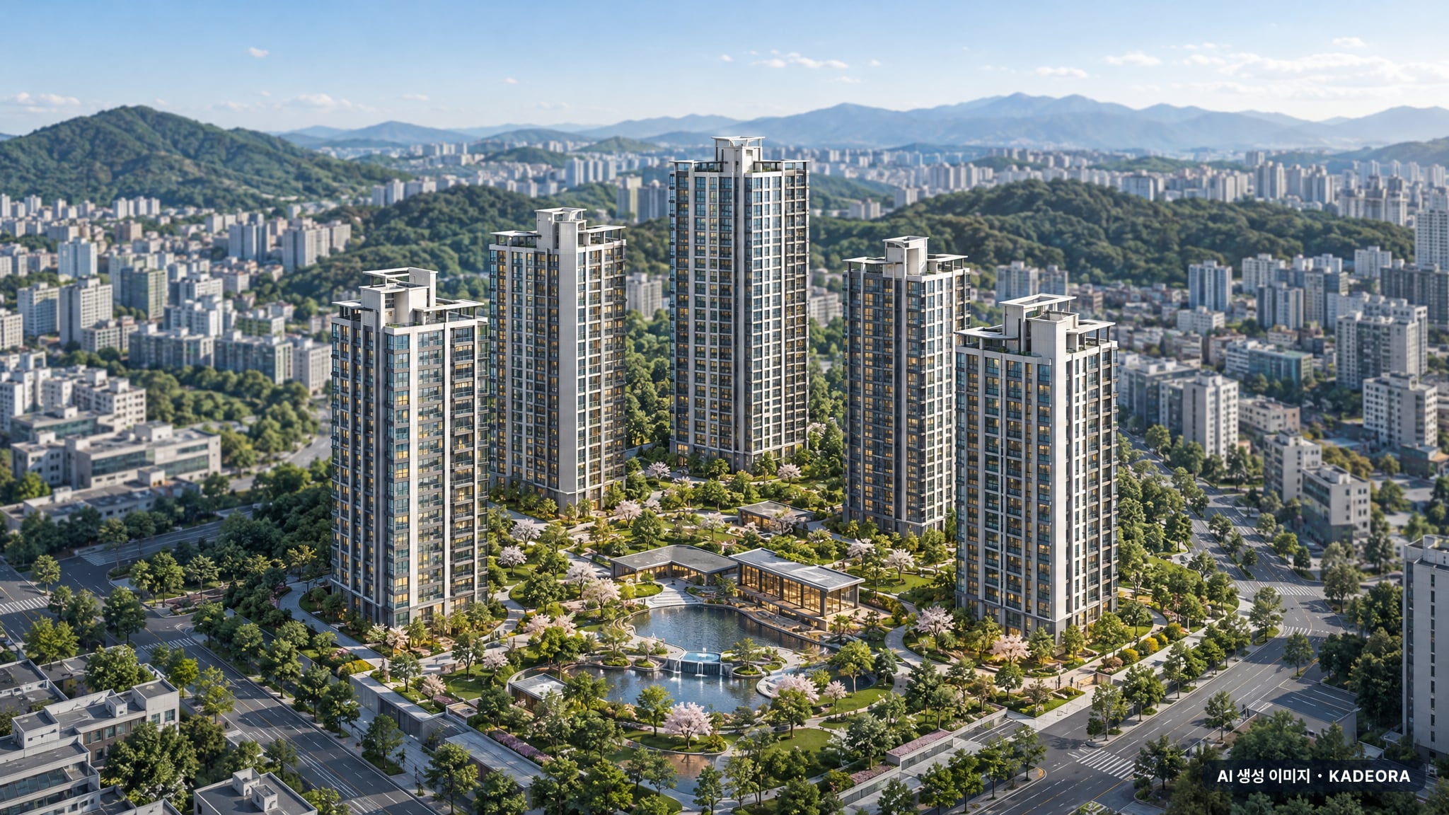 회천중앙역 파라곤 단지 전경 AI 상상도(주간 항공) — 경기 양주시 착공 845세대