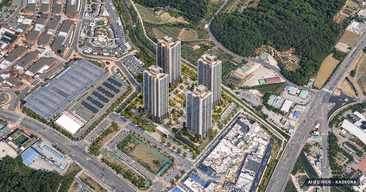 부산 장안지구 우미 린 프리미어 단지 전경 AI 상상도 — 기장군 장안읍 좌천리 419세대