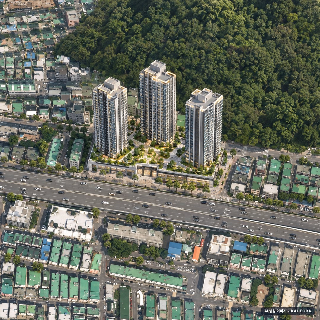 오정 해모로 스마트시티 단지 전경 AI 상상도(주간 항공) — 경기 부천시 착공 47세대