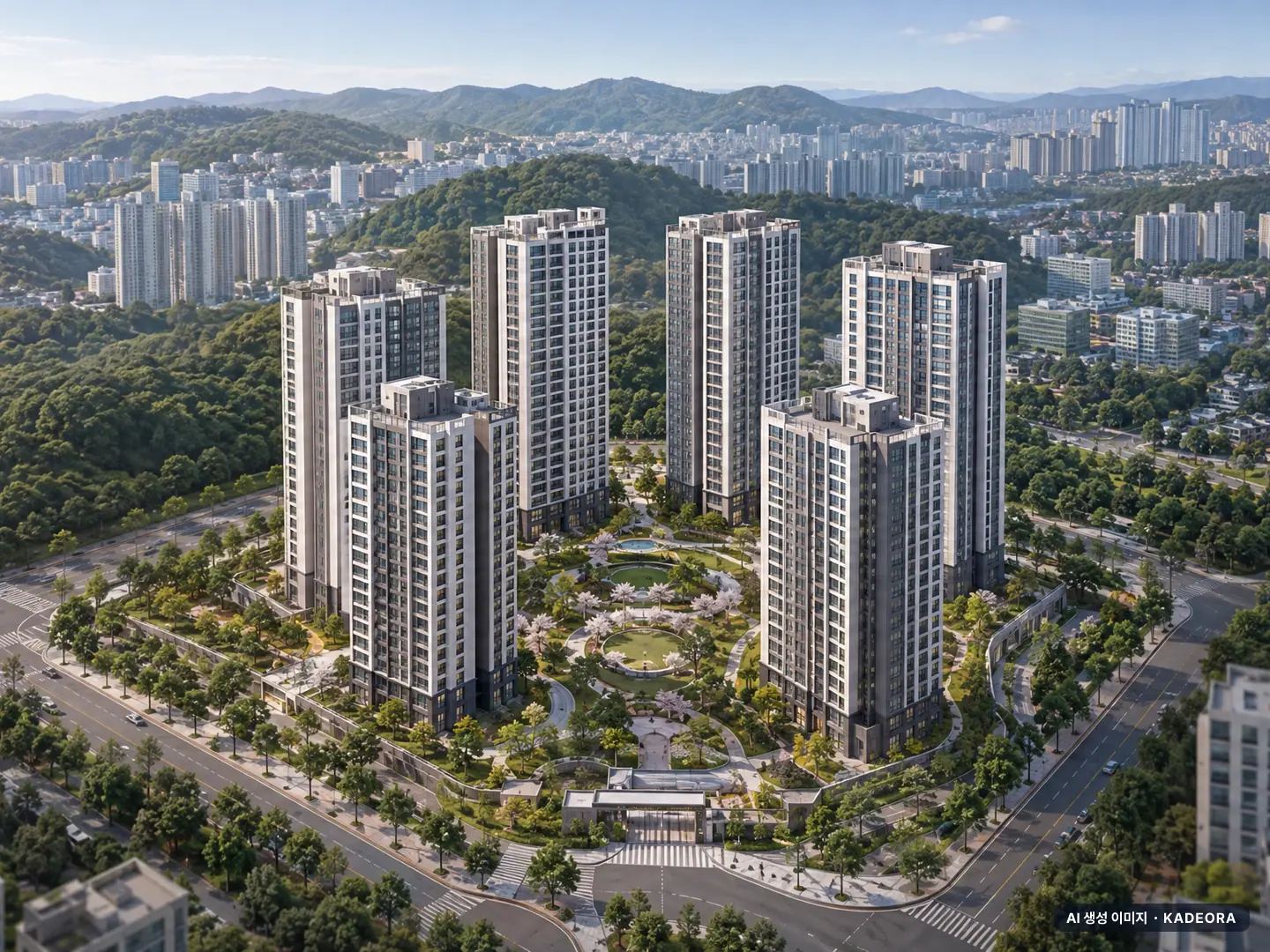 삼천 하늘채 라비엘 6개동·최고 25층·총 602세대(이번 116세대 공급) 기준 AI 상상도 — 실제와 다를 수 있음 삼천 하늘채 라비엘 6개동·최고 25층·총 602세대(이번 116세대 공급) 기준 AI 상상도(주간 항공) — 실제와 다를 수 있음