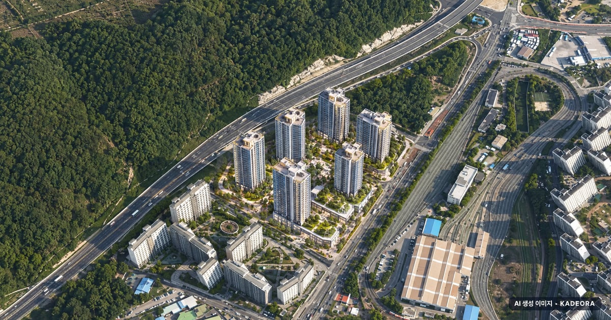 김해 삼계 푸르지오 센트럴파크 단지 전경 AI 상상도 — 김해시 삼계동 630세대