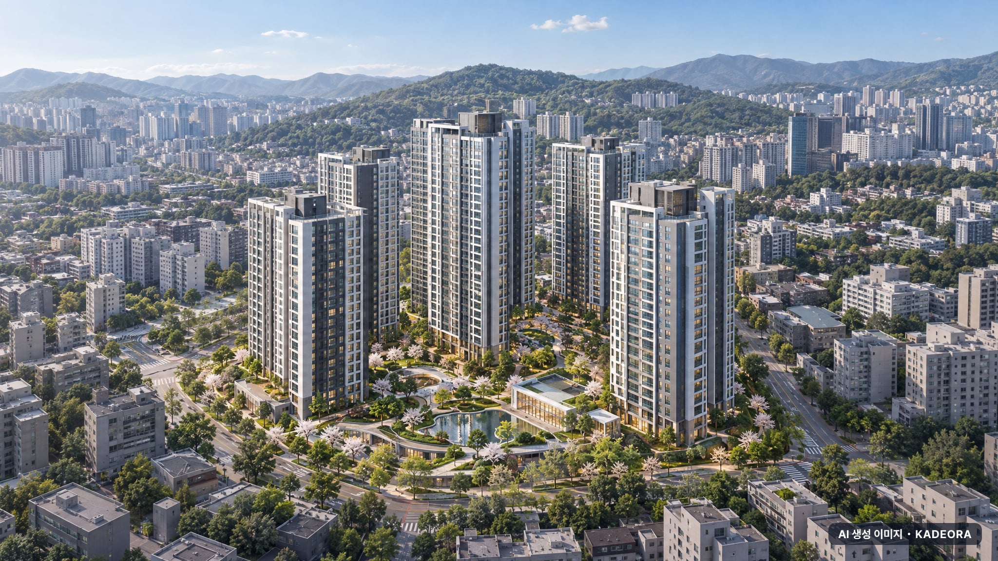 인천 동구 송현동 정비사업 총 700세대 기준 AI 상상도(주간 항공) — 실제와 다를 수 있음
