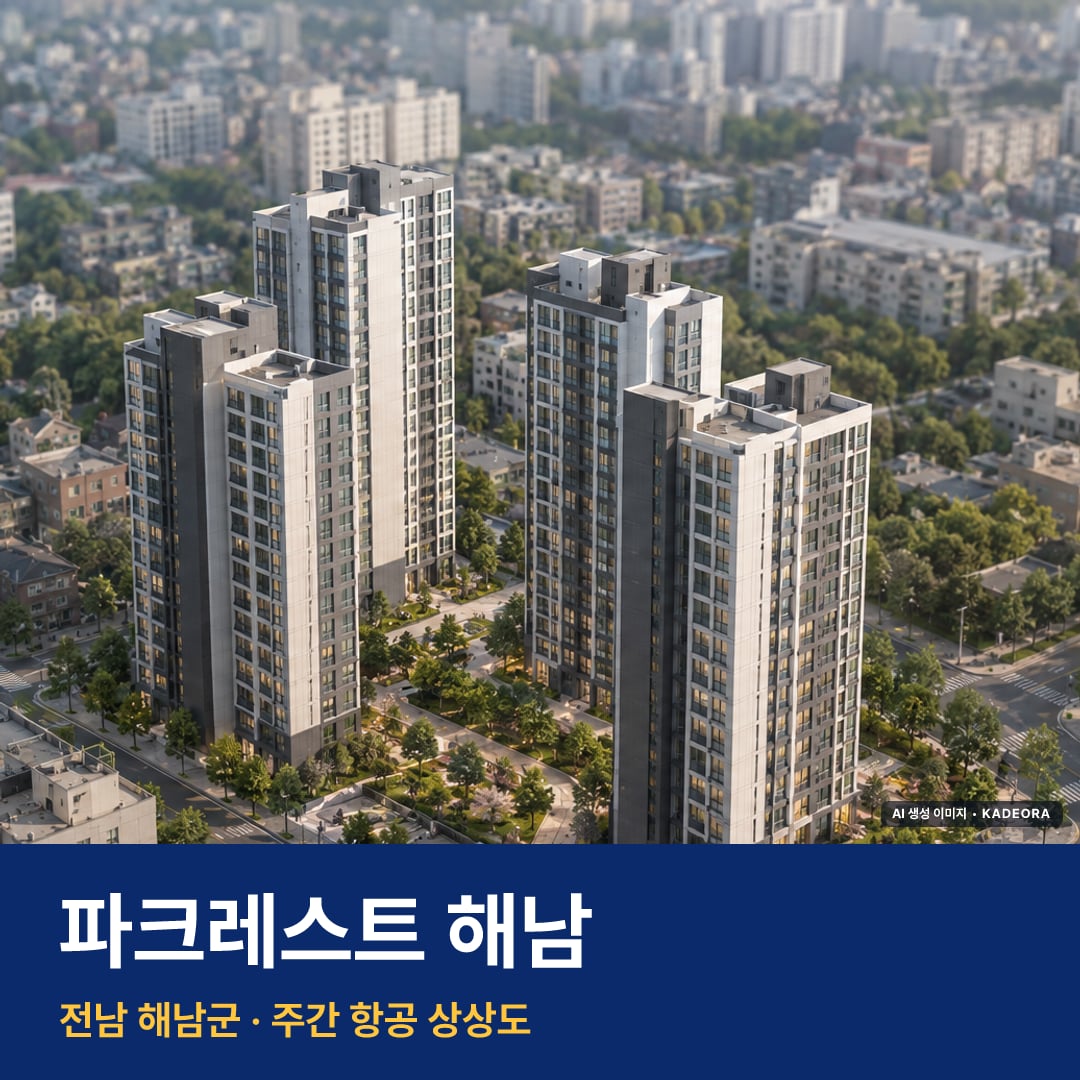 파크레스트 해남 재개발 파크레스트 해남 단지 전경 AI 상상도 — 해남군 해남읍 294세대