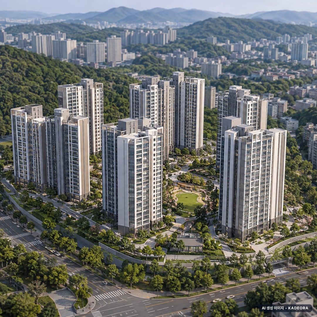 이천 중리지구 B3블록 금성백조 예미지(2차) 이번 20세대 공급 기준 AI 상상도(주간 항공) — 실제와 다를 수 있음
