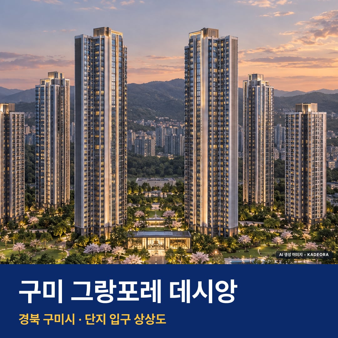 구미 그랑포레 데시앙 청약 단지 모습 · AI 생성 상상도 · 실제와 다를 수 있음