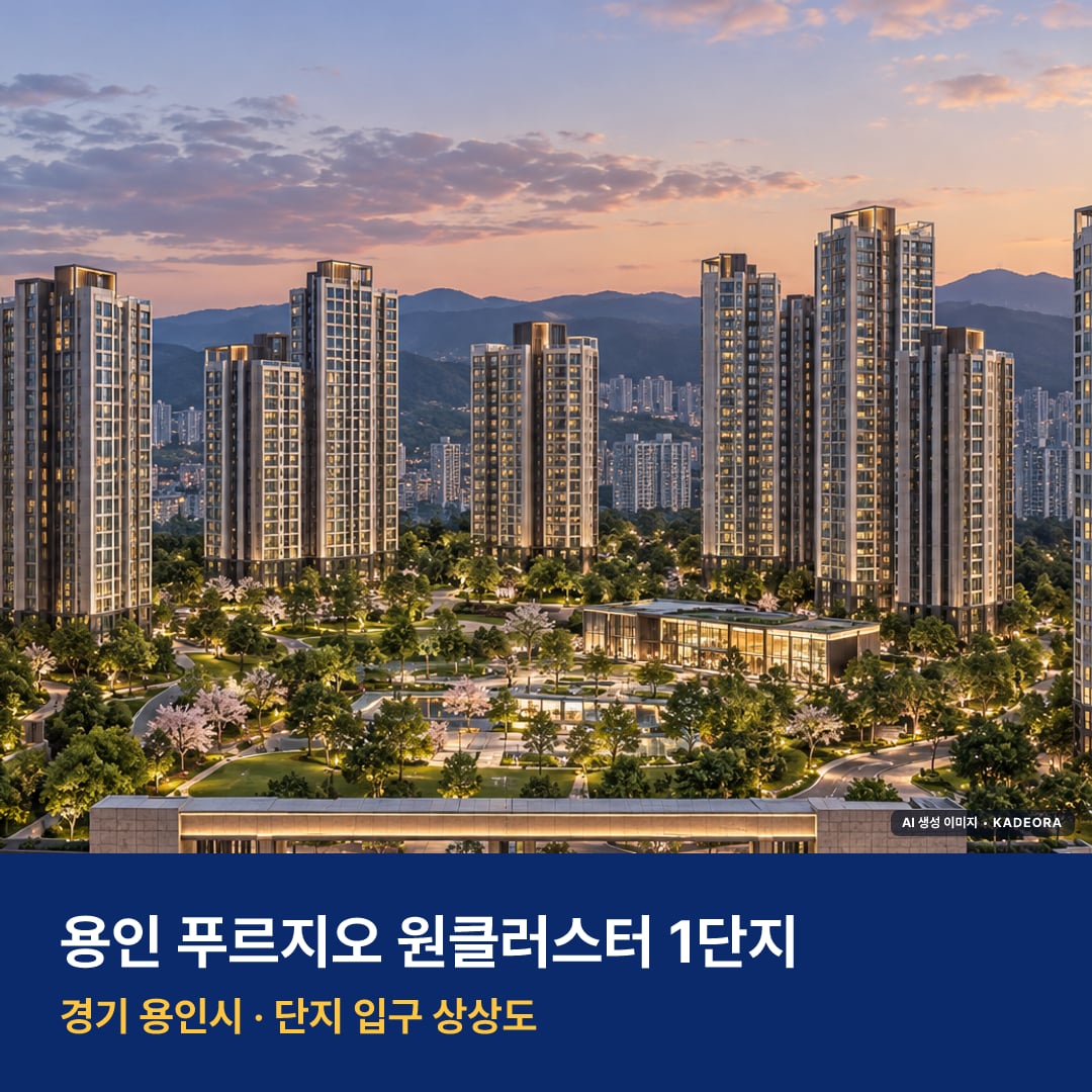 용인 푸르지오 원클러스터 1단지 단지 전경 AI 상상도 — 용인시 남동 1,681세대