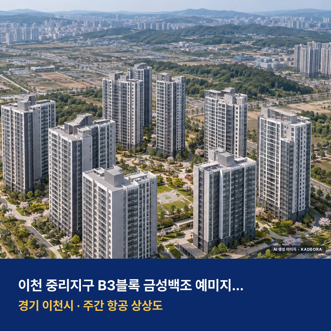 이천 중리지구 B3블록 금성백조 예미지(3차) 단지 전경 AI 상상도 — 이천시 중리동