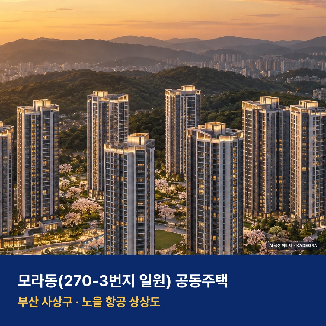 모라동(270-3번지 일원) 공동주택 단지 전경 AI 상상도 — 사상구 모라동 783세대
