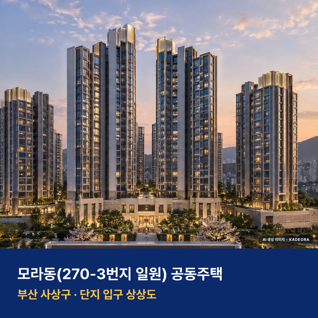 모라동(270-3번지 일원) 공동주택 단지 전경 AI 상상도 — 사상구 모라동 783세대