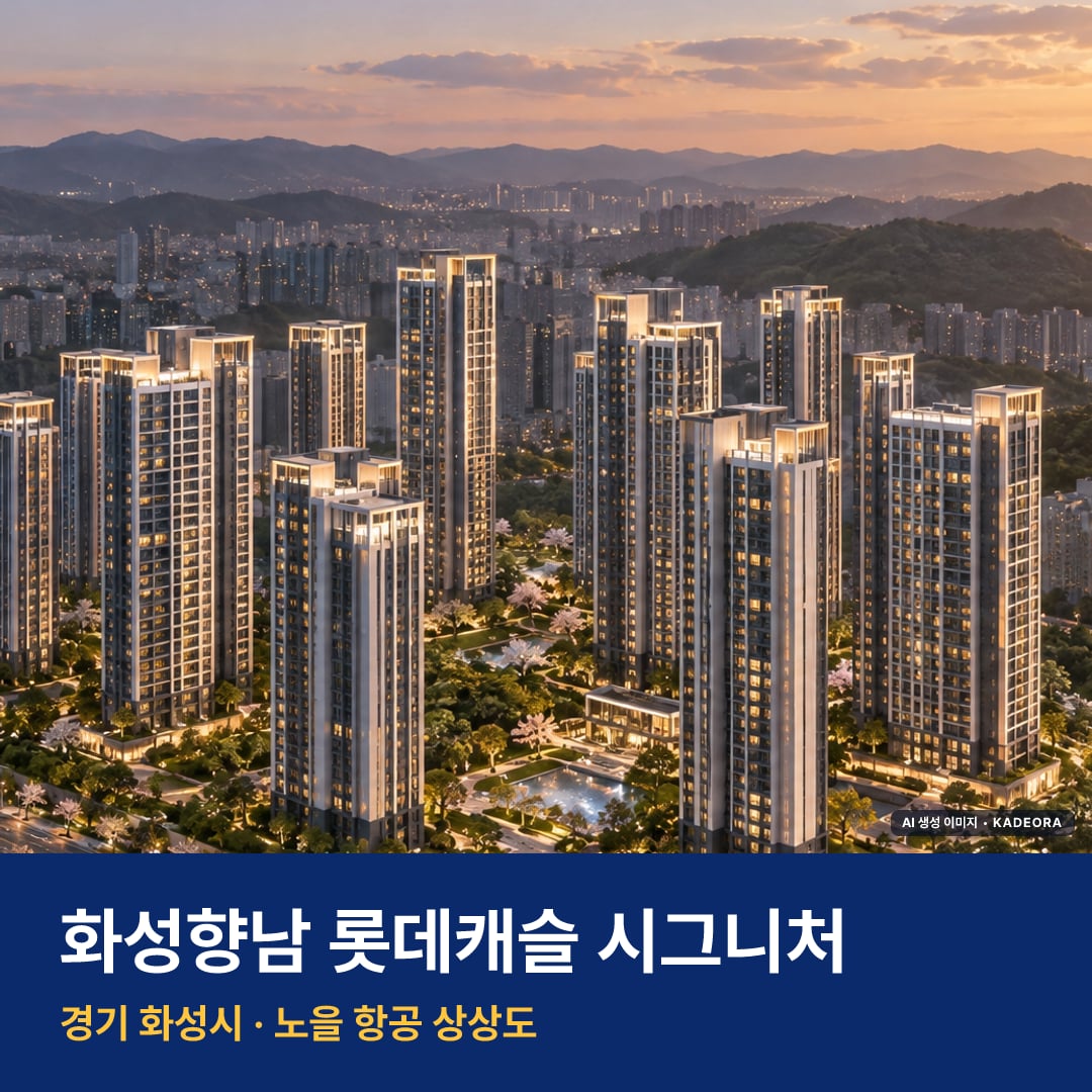 화성향남 롯데캐슬 시그니처 위치 단지 모습 · AI 생성 상상도 · 실제와 다를 수 있음