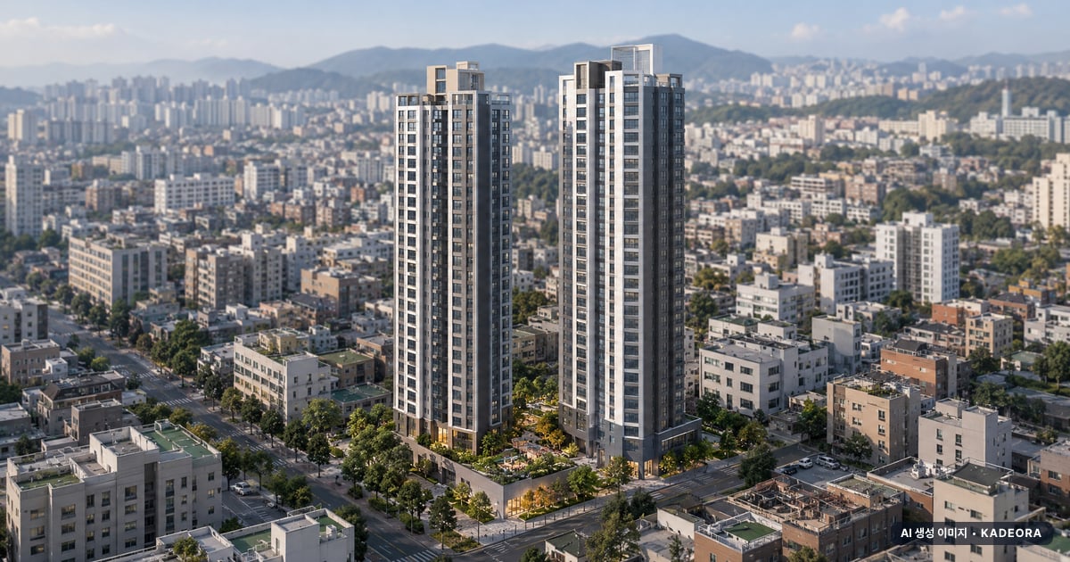해운대경동리인뷰 단지 전경 AI 상상도 — 해운대구 중동 166세대