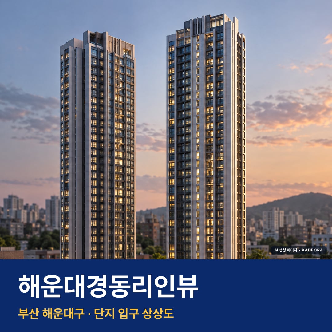해운대경동리인뷰 단지 전경 AI 상상도 — 해운대구 중동 166세대