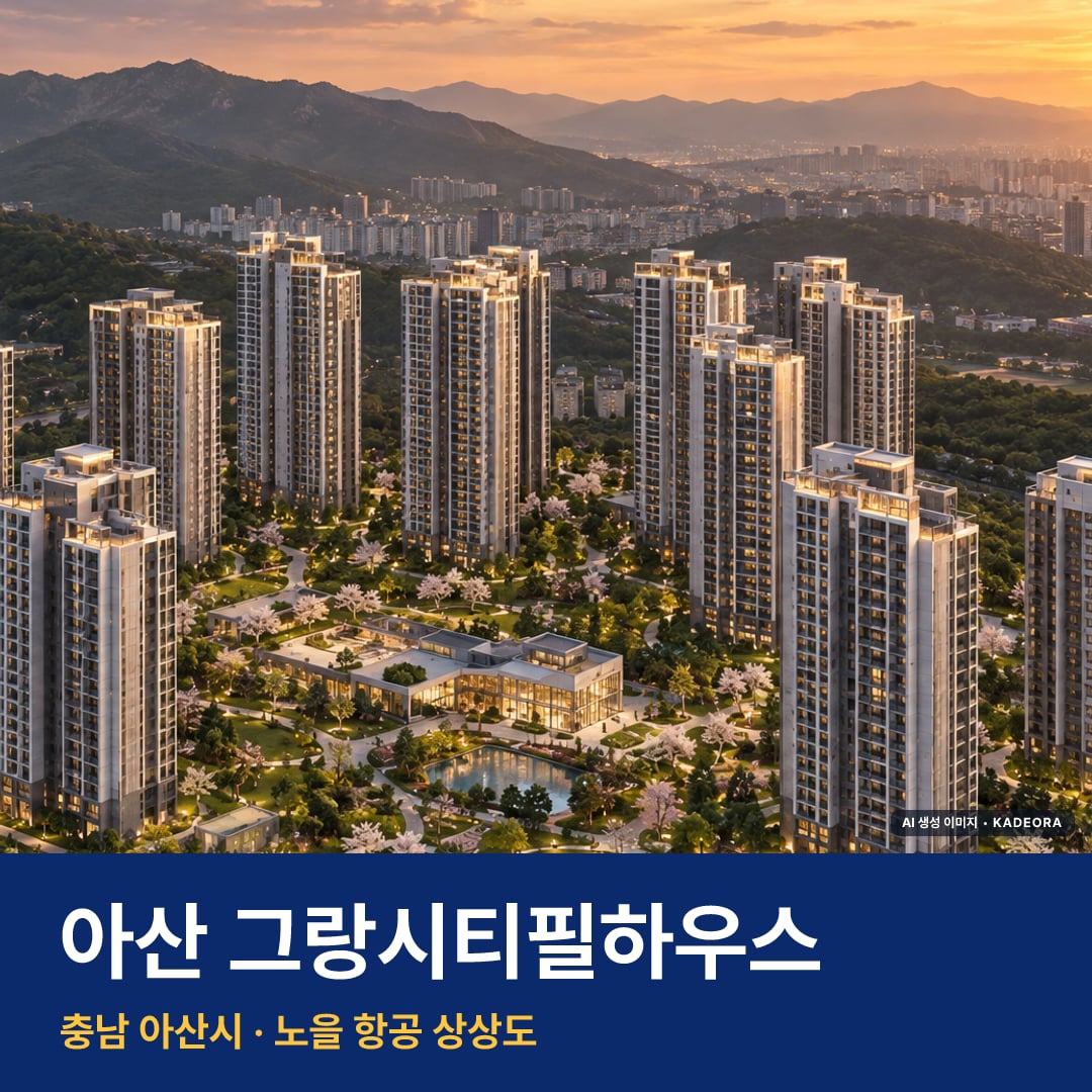 아산 그랑시티필하우스 단지 전경 AI 상상도 — 아산시 1,380세대