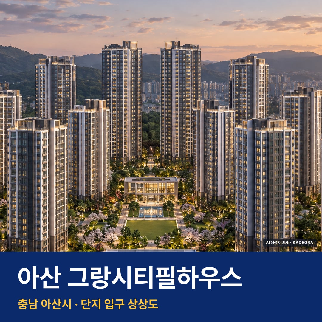 아산 그랑시티필하우스 단지 전경 AI 상상도 — 아산시 1,380세대