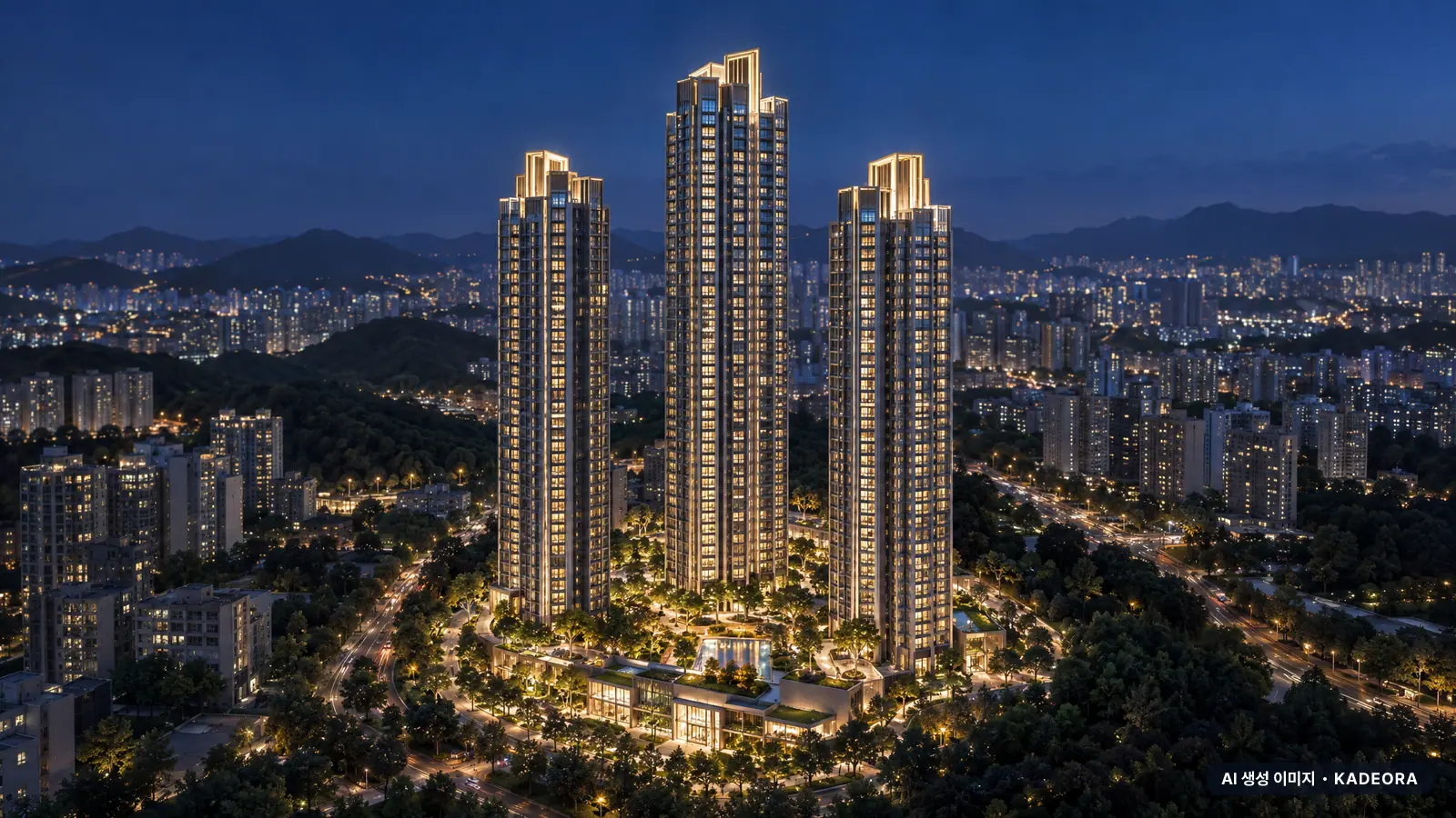 해링턴플레이스 명륜역 단지 전경 AI 상상도 — 동래구 온천동 242세대