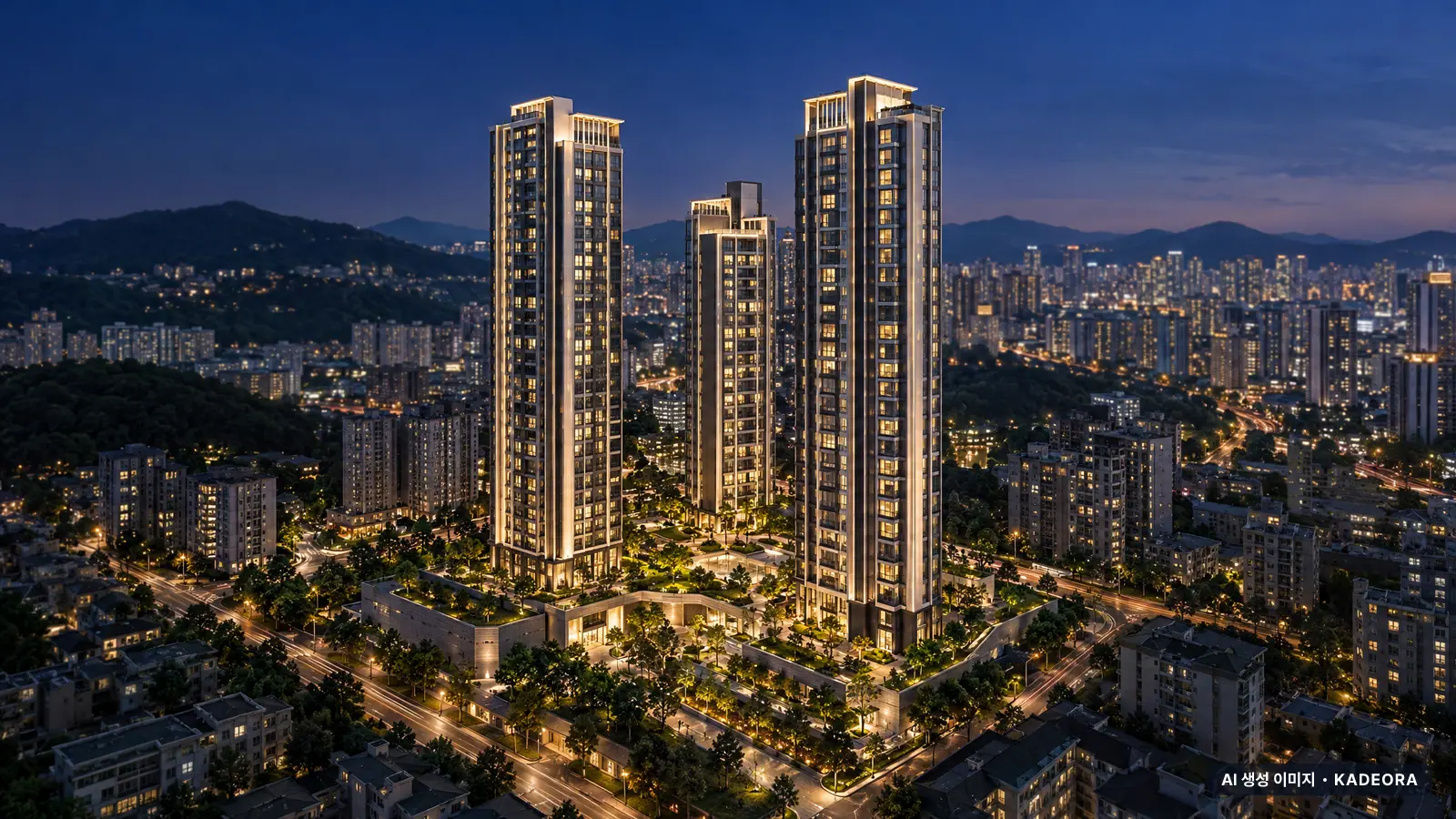 e편한세상 번영로 리더스포레 단지 전경 AI 상상도 — 남구 야음동 192세대