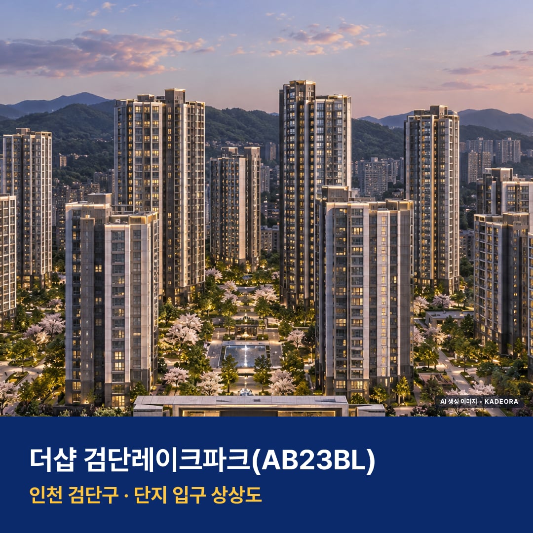 더샵 검단레이크파크 위치 주변 경관 · AI 생성 상상도 · 실제와 다를 수 있음