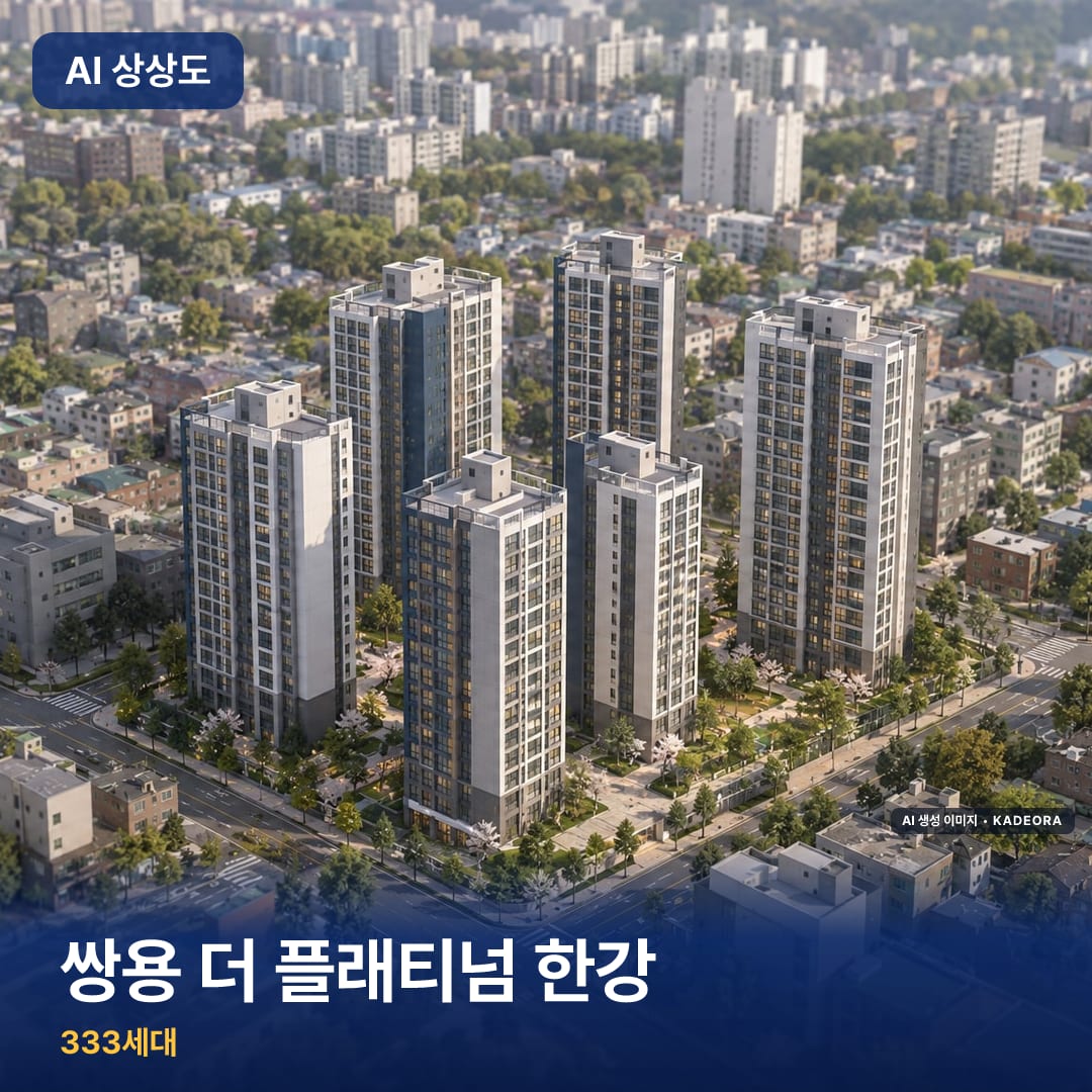 쌍용 더 플래티넘 한강 단지 썸네일 — AI 생성 이미지
