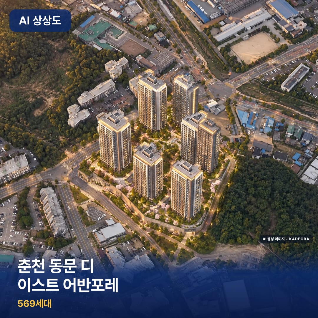 춘천 동문 디 이스트 어반포레 단지 썸네일 — AI 생성 이미지